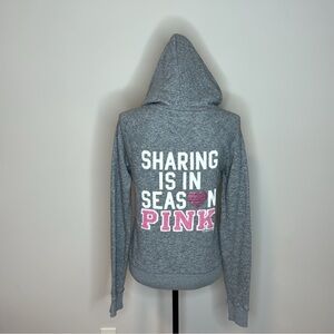 PINK Victoria's Secret Gray Hoodie with Pink Accents